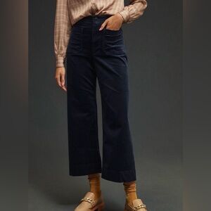 Maeve Colette Navy Wide-Leg Corduroy Pants - Cropped // Sz 16W